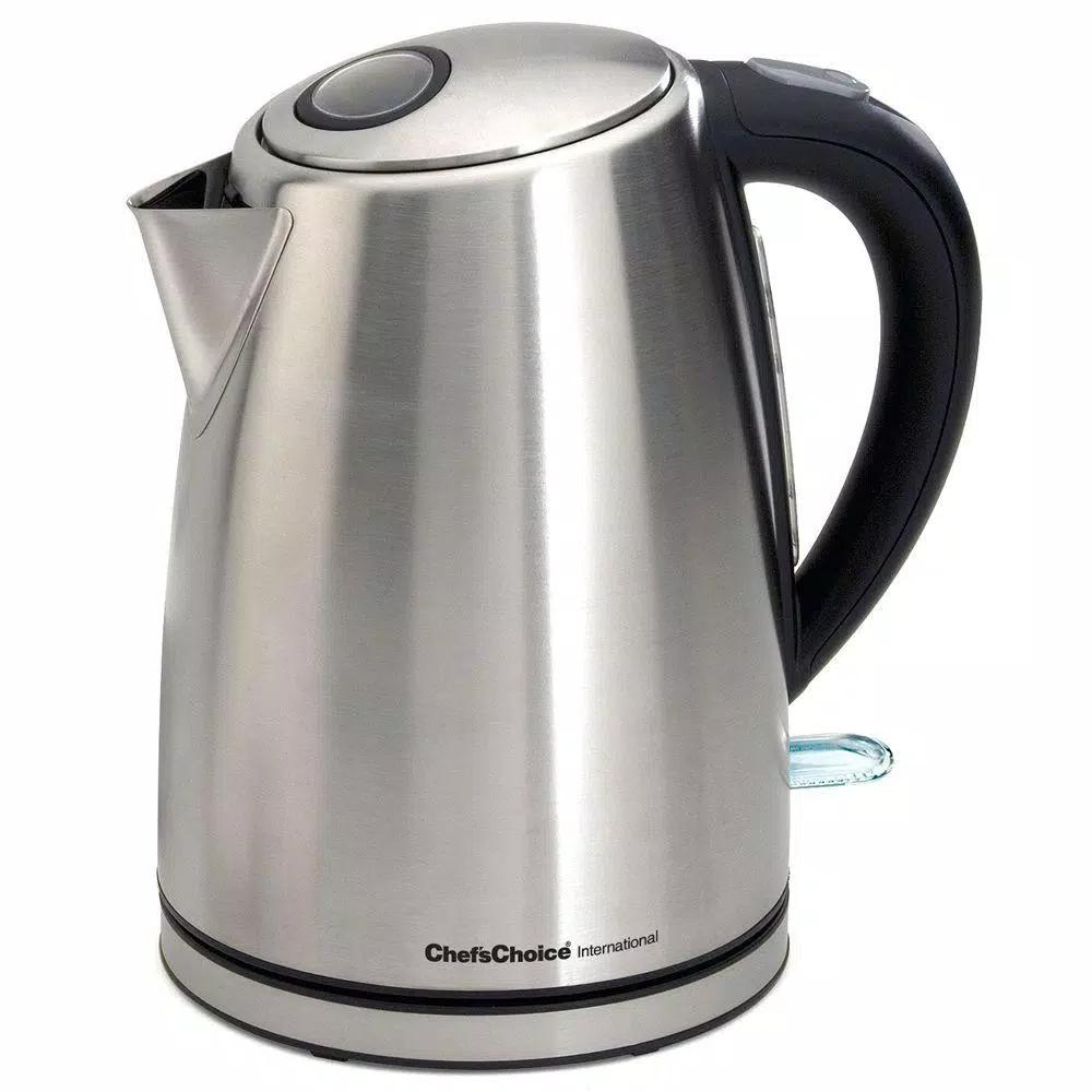 Chef'sChoice 7-Cup Cordless Electric Kettle, 1500W Stainless Steel