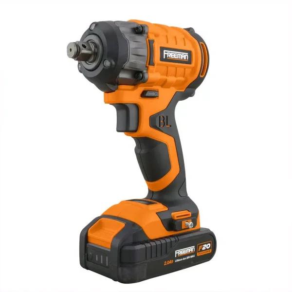 Freeman 20V Brushless 1/2 in. Cordless Impact Wrench Kit with Case and 2 Batteries