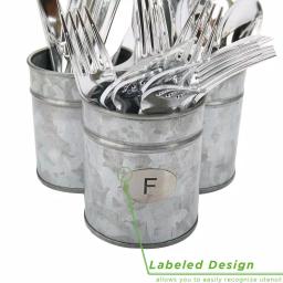 MIND READER 3-Section Silver Metal Utensil Caddy & Silverware Organizer thumbnail 4