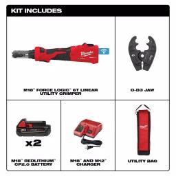 Milwaukee M18 FORCE LOGIC 6-Ton Cordless Utility Crimping Kit with O-D3 Jaw thumbnail 2