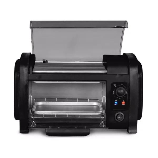 Elite Cuisine Black Hot Dog Roller and Toaster Oven