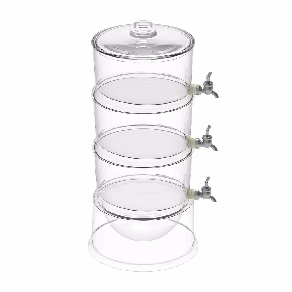 Classic Cuisine 3-Tier Beverage Dispenser, 354 oz BPA-Free Plastic Drink Server with 4 Removable Spigots