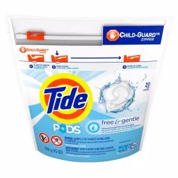 Tide PODS Free and Gentle Unscented Laundry Detergent Pods, 20-Count (6-Pack) thumbnail 4