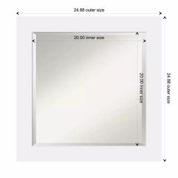 Amanti Art Corvino 25 in. Square White Matte Wood Framed Beveled Edge Bathroom Vanity Mirror thumbnail 5