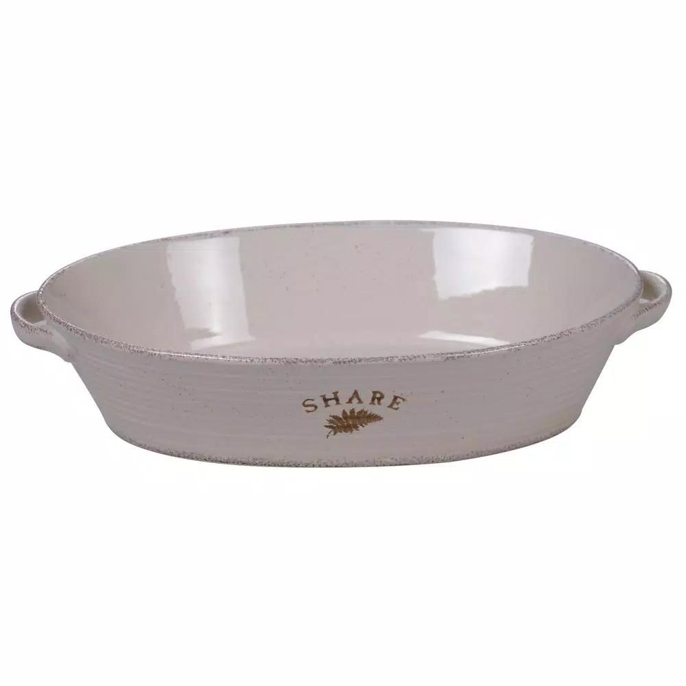Certified International Gather 2.5 Qt. Multi-Colored Oval Ceramic Baker