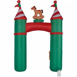 Fraser Hill Farm 10 ft. Santa's Toy Shop Archway Inflatable with White Lights thumbnail 7