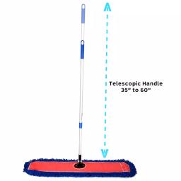Alpine Industries 36 in. Microfiber Wet/Dry Dust Mop Set with 60 in. Telescopic Handle thumbnail 4