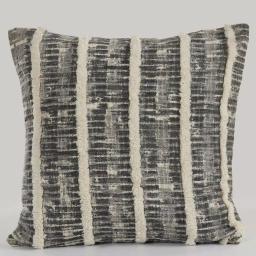 LR Resources Black and Gray Striped Hypoallergenic Throw Pillow, 18 x 18 in. thumbnail 1