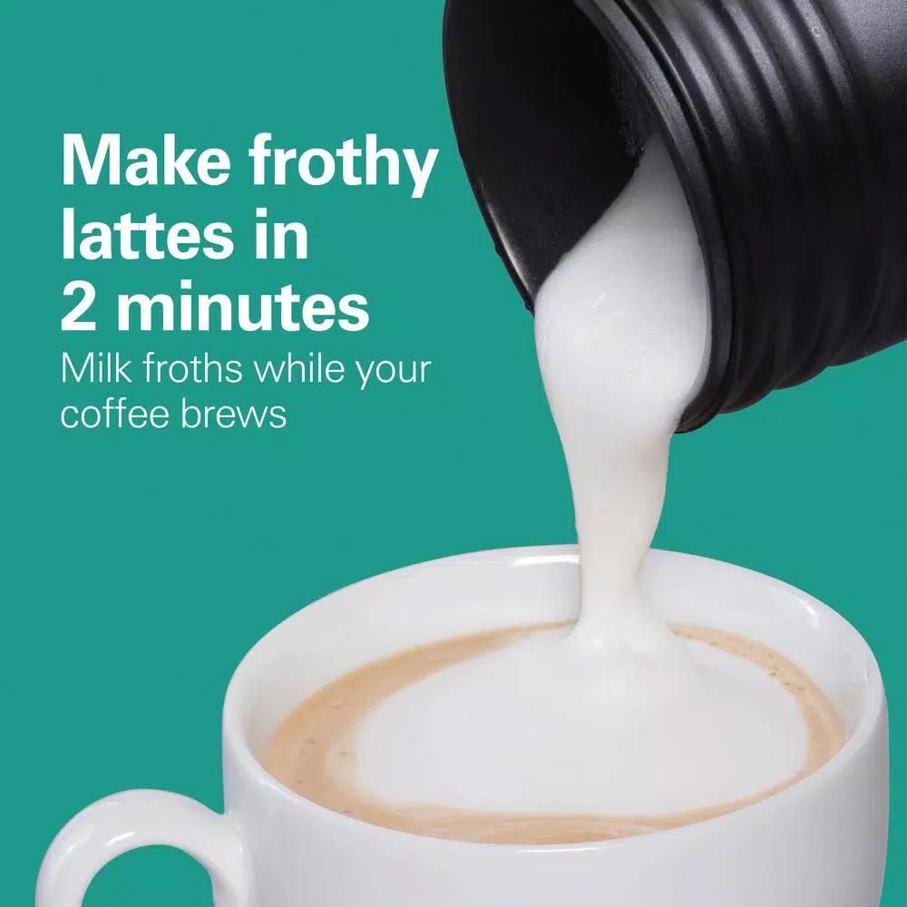 Hamilton Beach FlexBrew Single Serve Coffee Maker with Built-in Milk Frother, Black