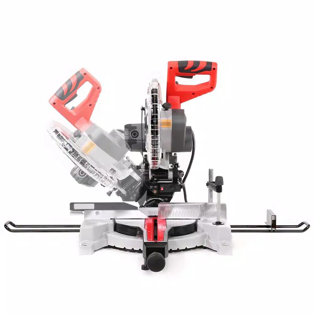 XtremepowerUS 10 in. 15 Amp 1800W Sliding Single Bevel Compound Miter Saw with Laser Guide