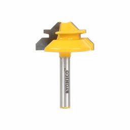 Yonico Carbide Tipped Lock Miter Router Bit, 1/4 in. Shank, for up to 1/2 in. Stock thumbnail 1