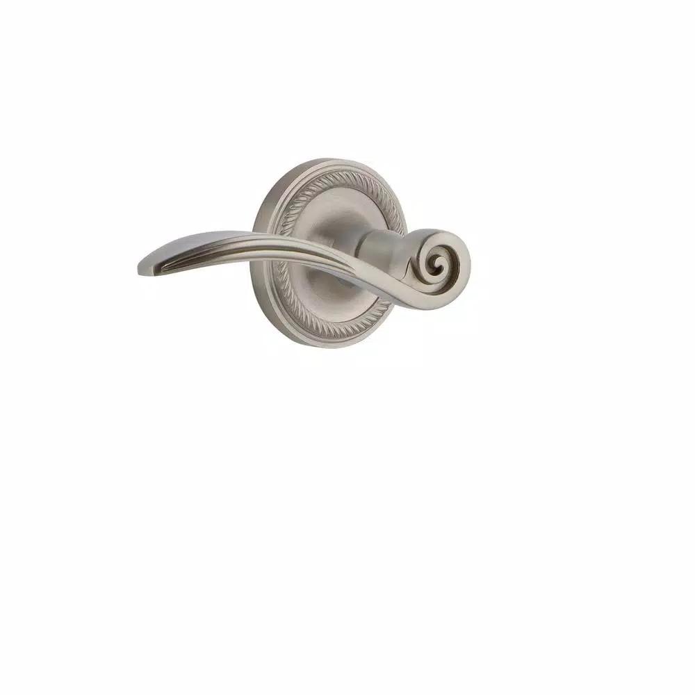 Nostalgic Warehouse Rope Rose Swan Dummy Door Lever - Satin Nickel