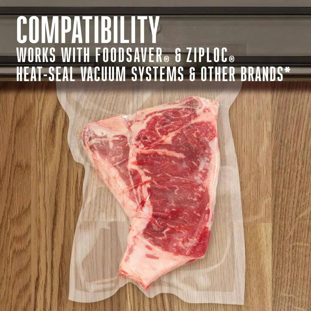 Weston 8 in. x 12 in. Vacuum Sealer Bags, 100-Pack, Heavy Duty 3.0 Mil BPA Free Plastic