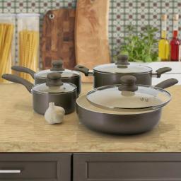 Oster Newcrest 8-Piece Aluminum Nonstick Cookware Set, Gray thumbnail 5