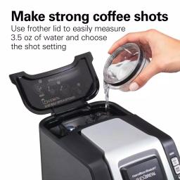 Hamilton Beach FlexBrew Single Serve Coffee Maker with Built-in Milk Frother, Black thumbnail 7