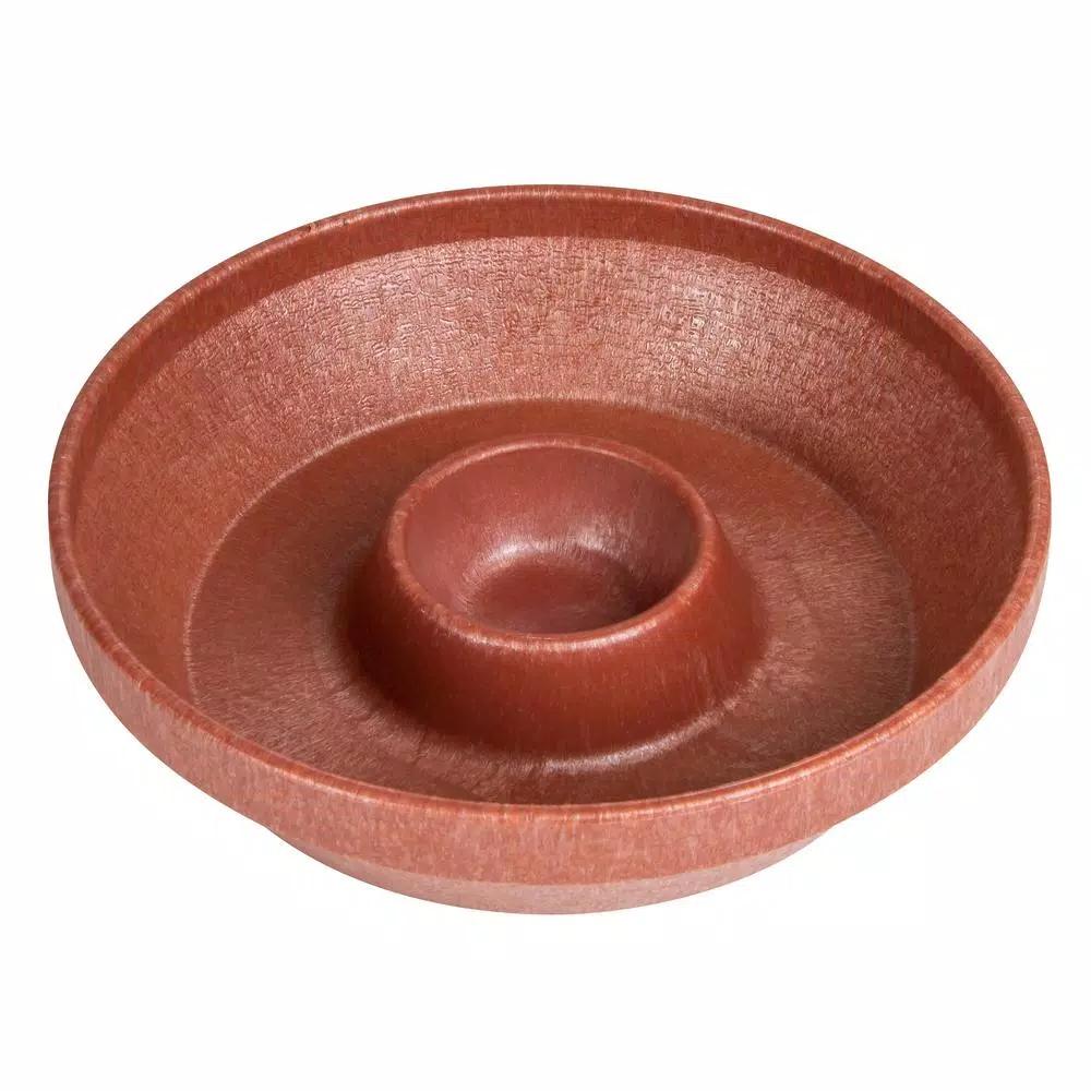TACO TUESDAY 10.5 in. Brown Plastic Circular Chip and Salsa Serving Bowl Set, 2-Piece