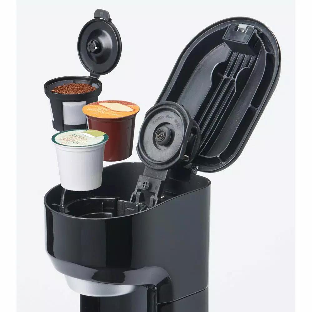 Betty Crocker Single Serve Pod Coffee Maker, 1.9-Cup Compact Coffee Machine, Black
