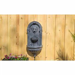 Kenroy Home Royal Resin Wall Fountain with Lion Head Design and LED Light, Zinc Finish thumbnail 12