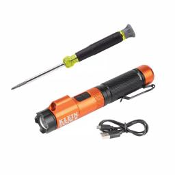 Klein Tools Precision Electronics Screwdriver and Rechargeable Focus Flashlight with Laser Set thumbnail 1