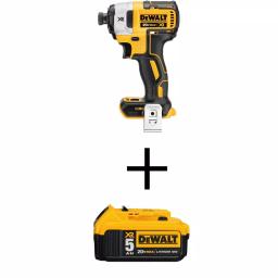 DEWALT 20V MAX XR Brushless 3-Speed 1/4 in. Impact Driver Kit with (1) 5.0 Ah Battery thumbnail 1