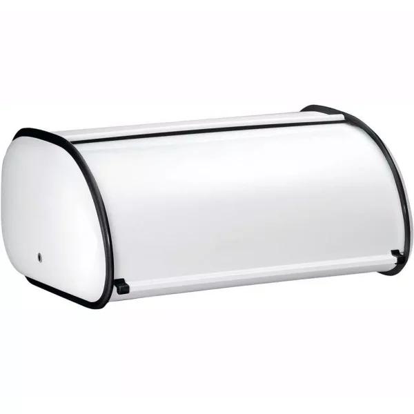 Polder Deluxe Bread Bin, White Painted Steel Bread Box for Kitchen Countertop