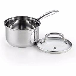 Cook N Home 2 qt. Stainless Steel Saucepan with Tempered Glass Lid thumbnail 2