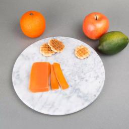 Creative Home 12 in. Natural Off-White Marble Round Serving Board for Cheese, Dessert, and Cake thumbnail 6