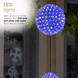Alpine Corporation 37 in. 3-Tier Hanging Christmas Ornament with 350 Blue and White Chasing LED Lights thumbnail 6