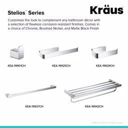 KRAUS Stelios Chrome Bathroom Robe and Towel Hook, Solid Brass thumbnail 7