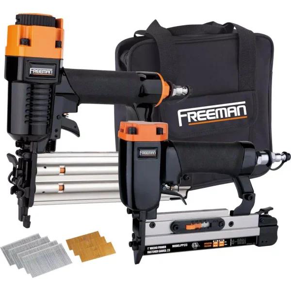 Freeman Professional Woodworker Pneumatic Nailer Kit - 18-Gauge Brad Nailer & 23-Gauge Micro Pin Nailer