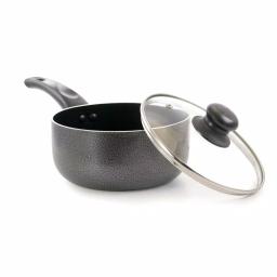 Better Chef 1.5 Qt. Aluminum Nonstick Saucepan with Tempered Glass Lid, Gray thumbnail 1