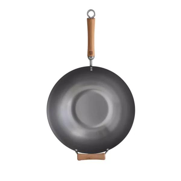 Honey-Can-Do Joyce Chen 14 in. Carbon Steel Wok with Removable Birchwood Handle