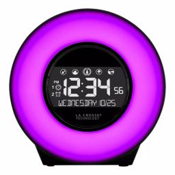 La Crosse Technology Color Mood Light Alarm Clock with Nature Sounds and USB Charging Port thumbnail 4
