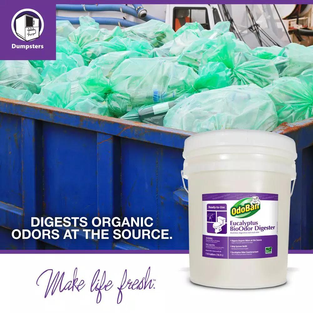 OdoBan BioOdor Digester Eucalyptus Odor Counteractant Spray, 5 Gallon Pail