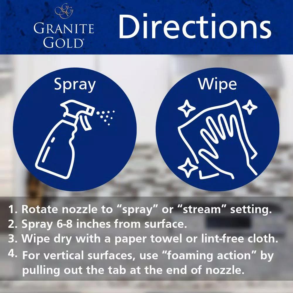 Granite Gold Natural Stone Daily Cleaner, Streak-Free Formula, 24 oz (3-Pack)