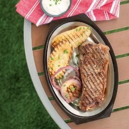 Nordic Ware 365 Grilling 7.875 in. Aluminum Sizzle and Serve Pan, Black and Stainless Steel thumbnail 3
