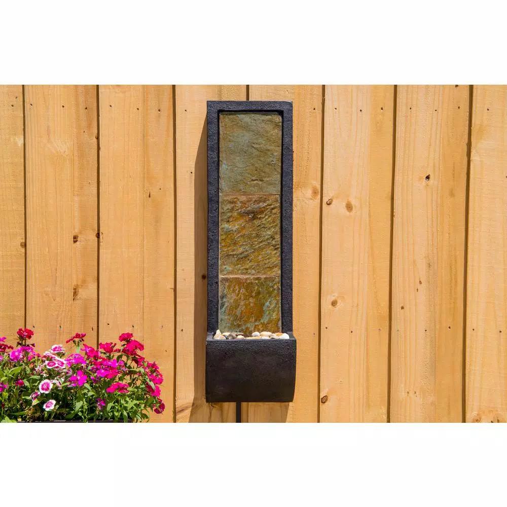 Kenroy Home Triptych Resin and Slate Indoor/Outdoor Wall Fountain, 37 in.