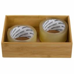 Unbranded Natural Bamboo Drawer Organizer - Rustic Wooden Storage Box for Office, Kitchen, and Bathroom thumbnail 2