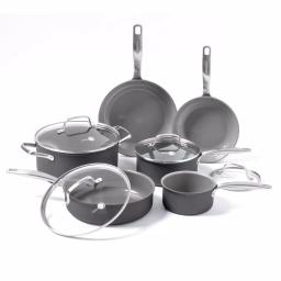 GreenPan Chatham 10-Piece Hard-Anodized Aluminum Ceramic Nonstick Cookware Set, Gray thumbnail 1