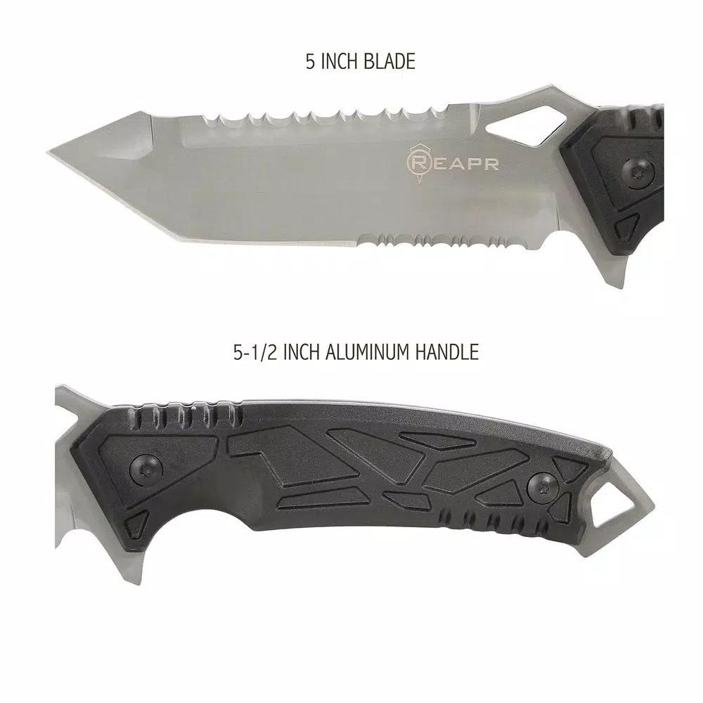 Sheffield REAPR Javelin Fixed Blade Knife with 5 in. Serrated Chisel Tanto Blade