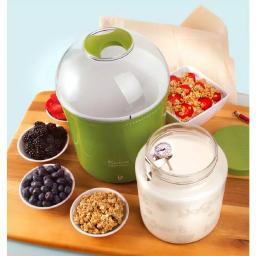 Euro Cuisine 2 Qt. Yogurt Maker with Glass Jar, Stainless Steel Thermometer, and Greek Yogurt Cotton Bag - Green thumbnail 6