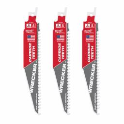 Milwaukee WRECKER 6 in. 6 TPI Carbide Teeth Multi-Material Reciprocating Saw Blade (3-Pack) thumbnail 5