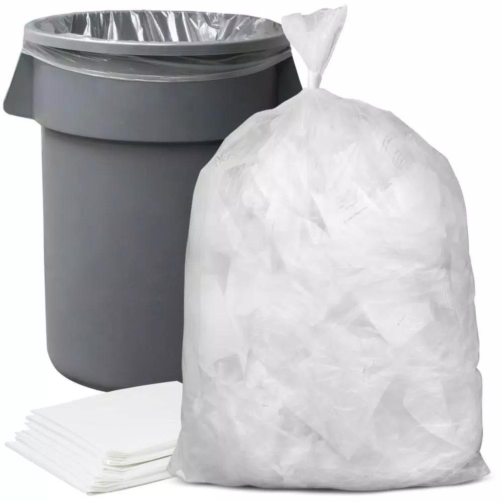 Plasticplace 55-60 Gallon Clear Heavy Duty Trash Bags, 1.5 Mil Thickness, 50 Count Case