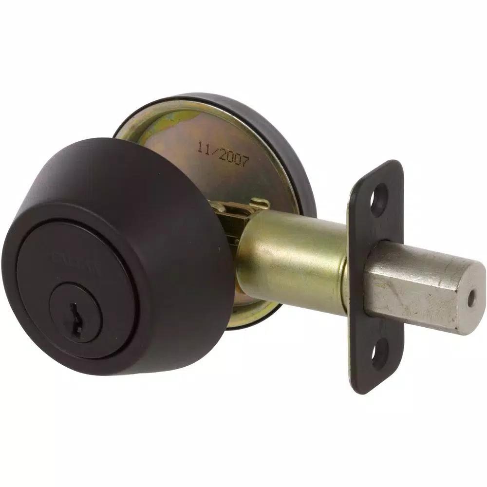 Callan Fairfield Classic Oil Rubbed Bronze Round Entry Door Knob and Single Cylinder Deadbolt Combo Pack