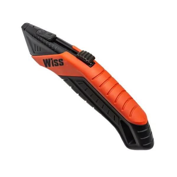 Wiss Crescent Wiss Auto-Retracting Safety Utility Knife with 3 Black-Oxide Blades