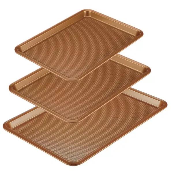Ayesha Curry Nonstick Cookie Pan Set, 3-Piece Copper Steel Bakeware