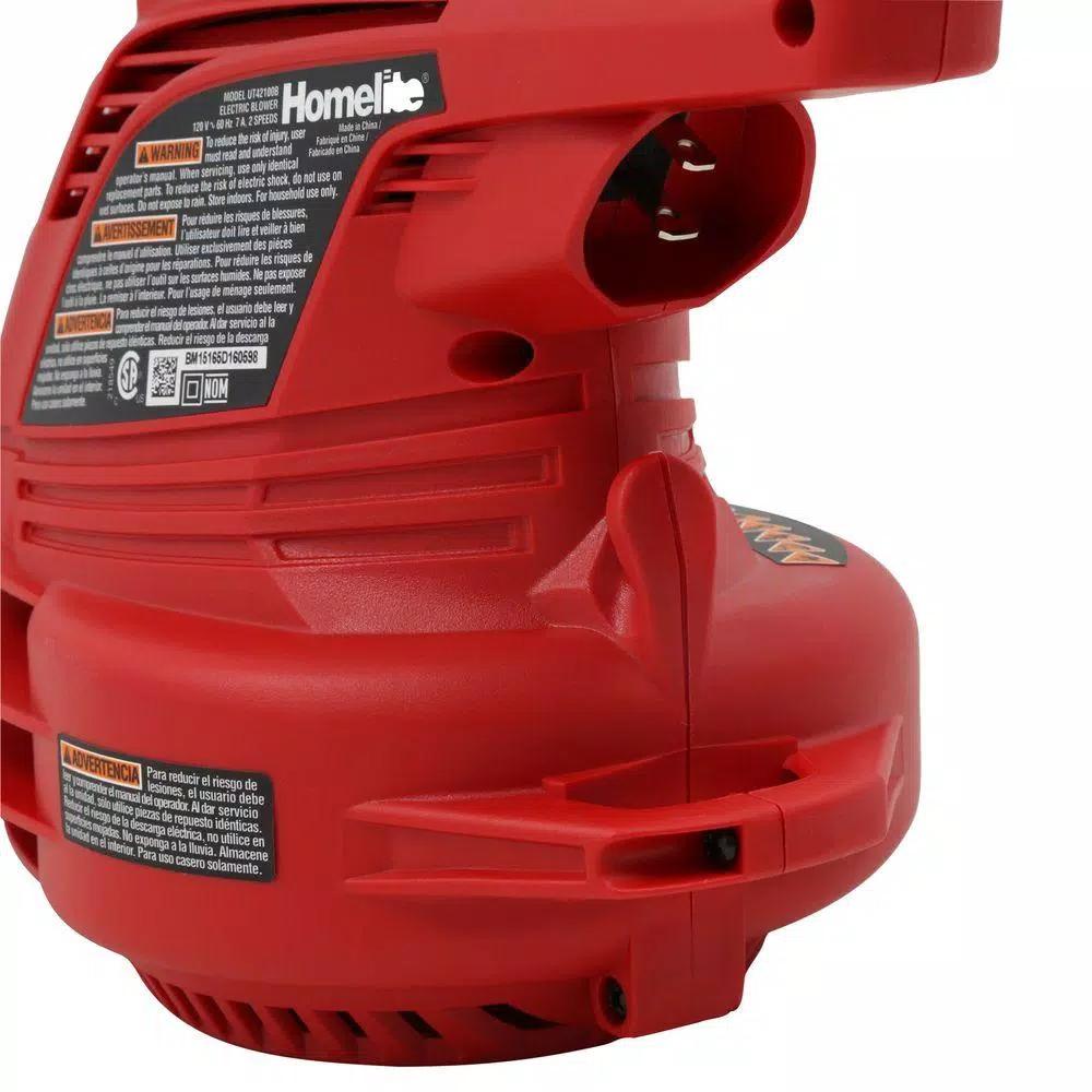 Homelite 7 Amp Electric Handheld Leaf Blower and Sweeper, 150 MPH, 233 CFM