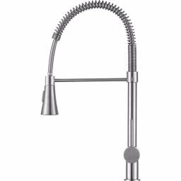 ANZZI Carriage Single Handle Kitchen Faucet, Brushed Nickel, Modern Deck Mount thumbnail 7