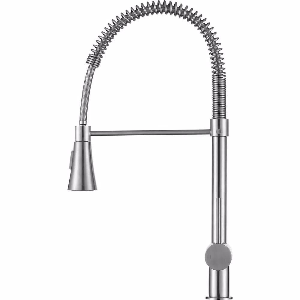 ANZZI Carriage Single Handle Kitchen Faucet, Brushed Nickel, Modern Deck Mount