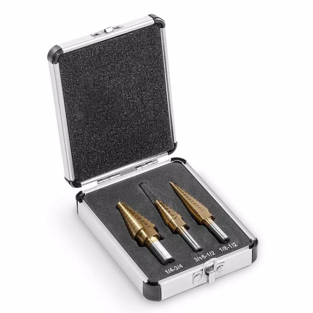 Stark 3-Piece Titanium Coated HSS Heavy Impact Step Drill Bit Set